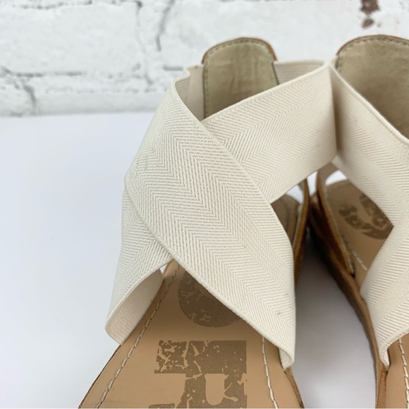 Sorel Ella Rose Gold Cream Elastic Ankle Heel Strap Sandals 7 - Picture 3 of 12